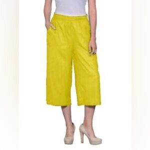Les Umes Women’s 100% Tencel High Waisted Wide Leg Capri’s